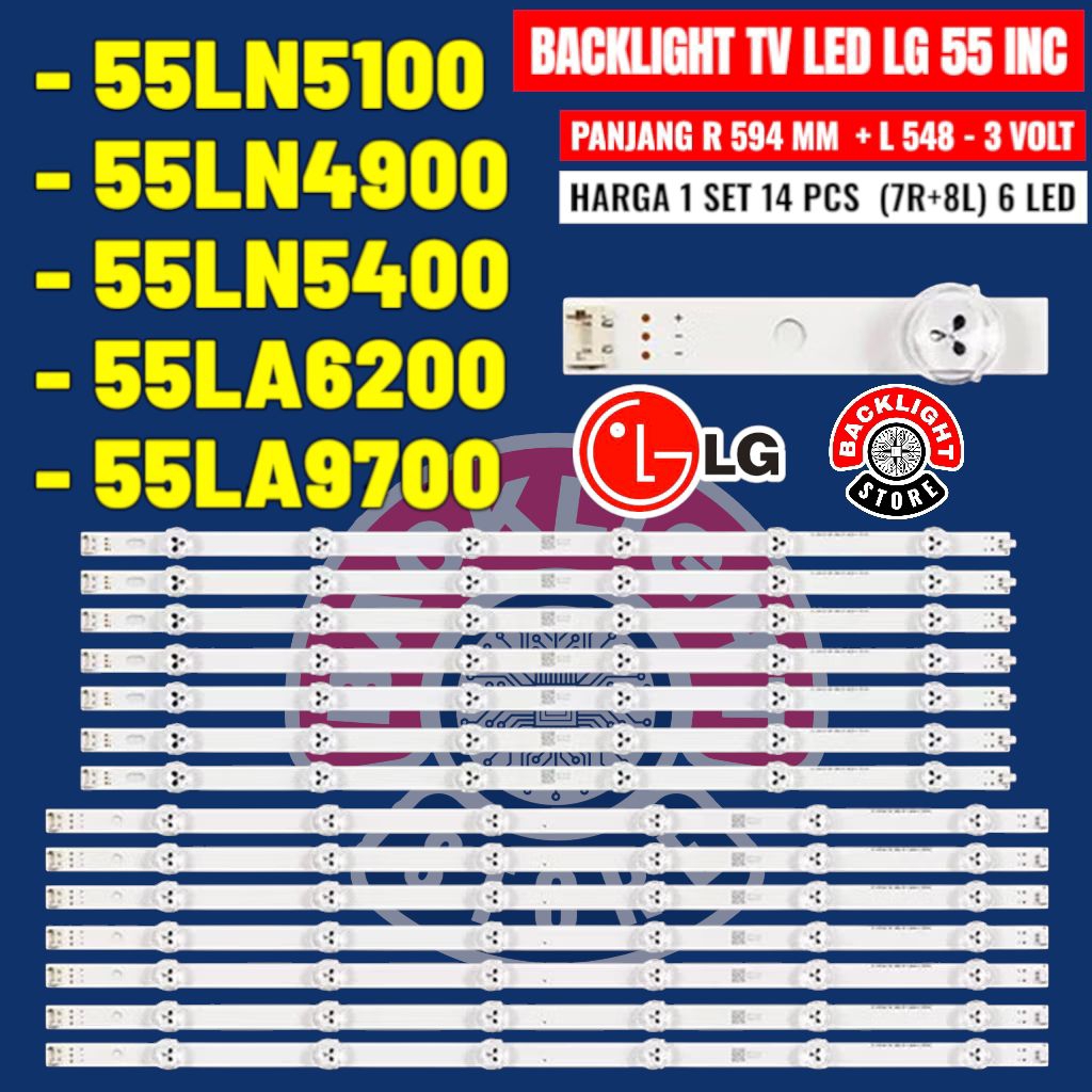 BACKLIGHT TV LED LG 55 INC 55LN5100 55LN4900 55LN5400 55LA6200 55LA9700