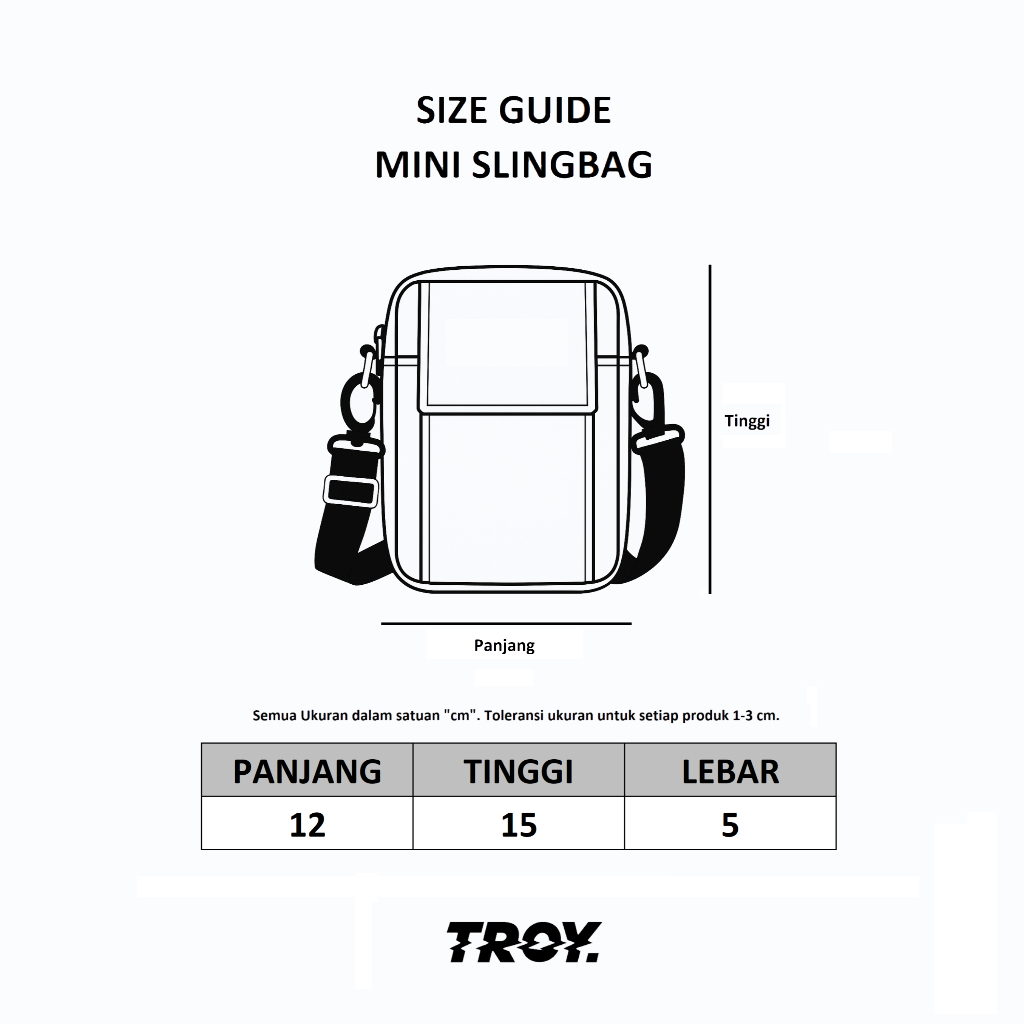 Troy Company Mini Sling Bag Black Heritage - Tas Selempang Hitam SB 2488