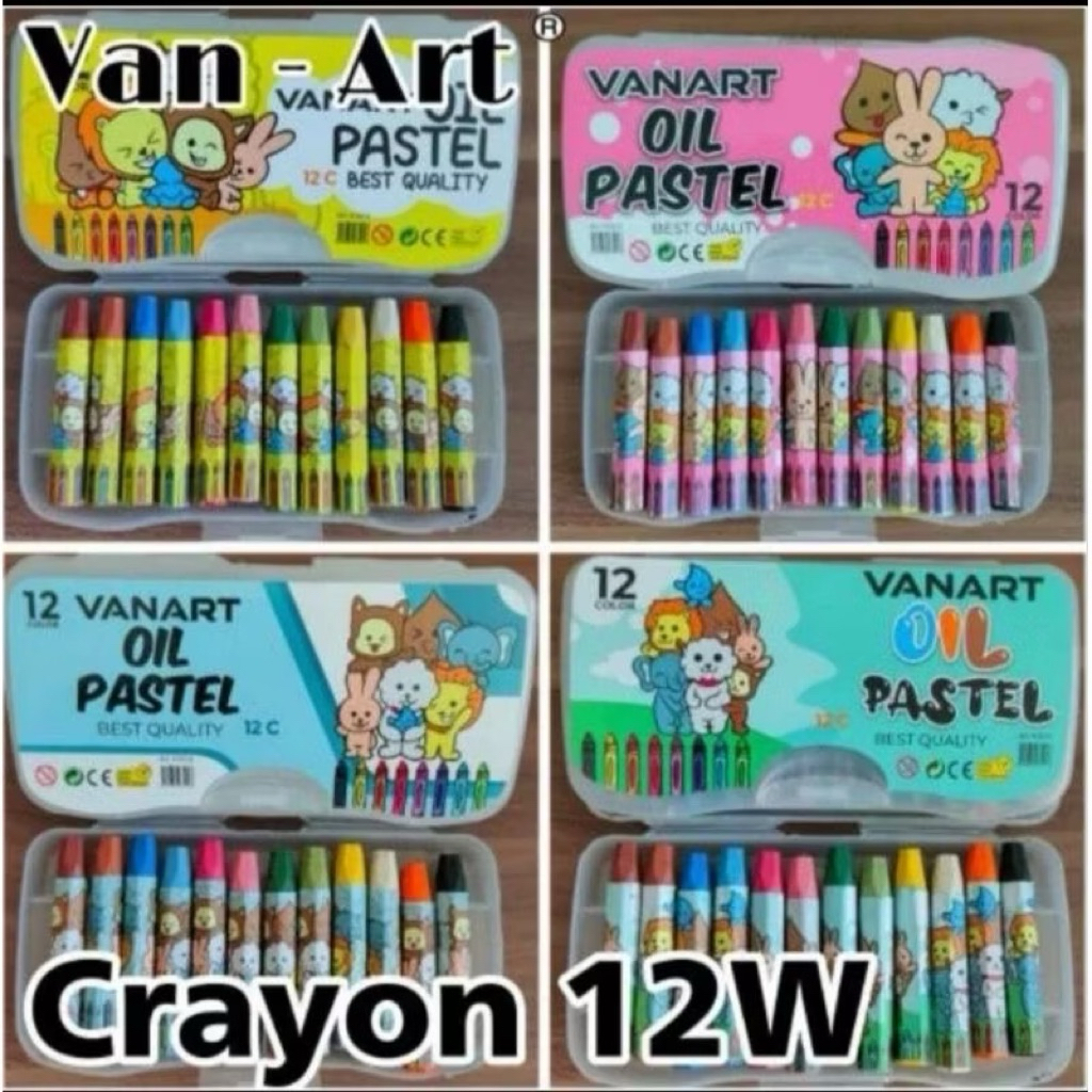 

Crayon Vanart/oil pastel isi 12 warna/krayon animasi ATK