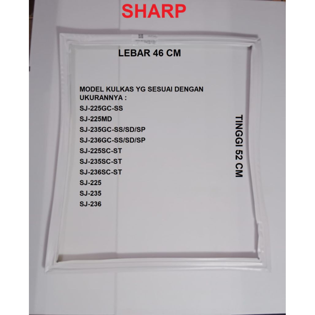 ORIGINAL KARET PINTU KULKAS SHARP GASKET KARET MAGNET PINTU KULKAS SHARP 2 PINTU PPACFI701VREA