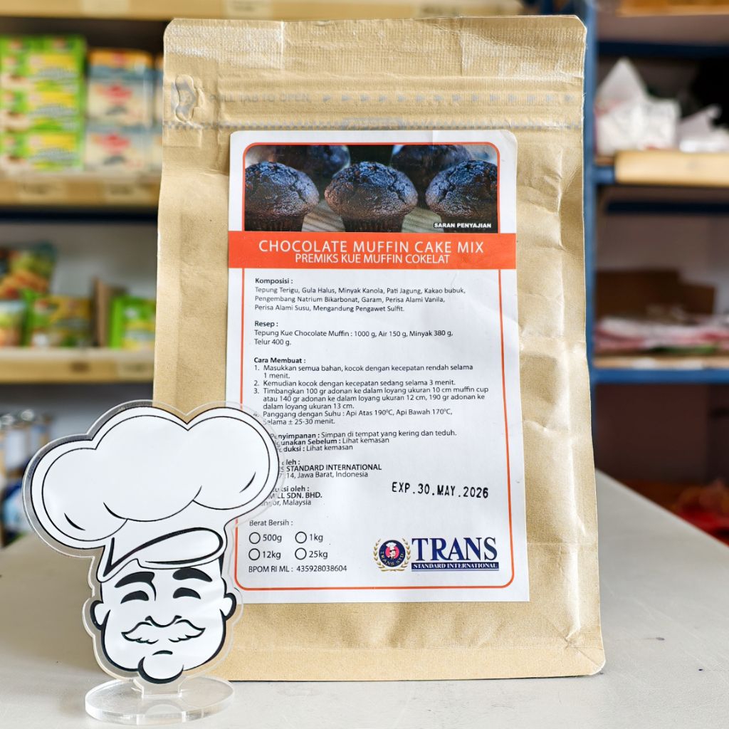 

Trans Chocolate Muffin Mix 500Gr / Premix Trans Muffin Coklat / Tepung Instant Muffin Coklat