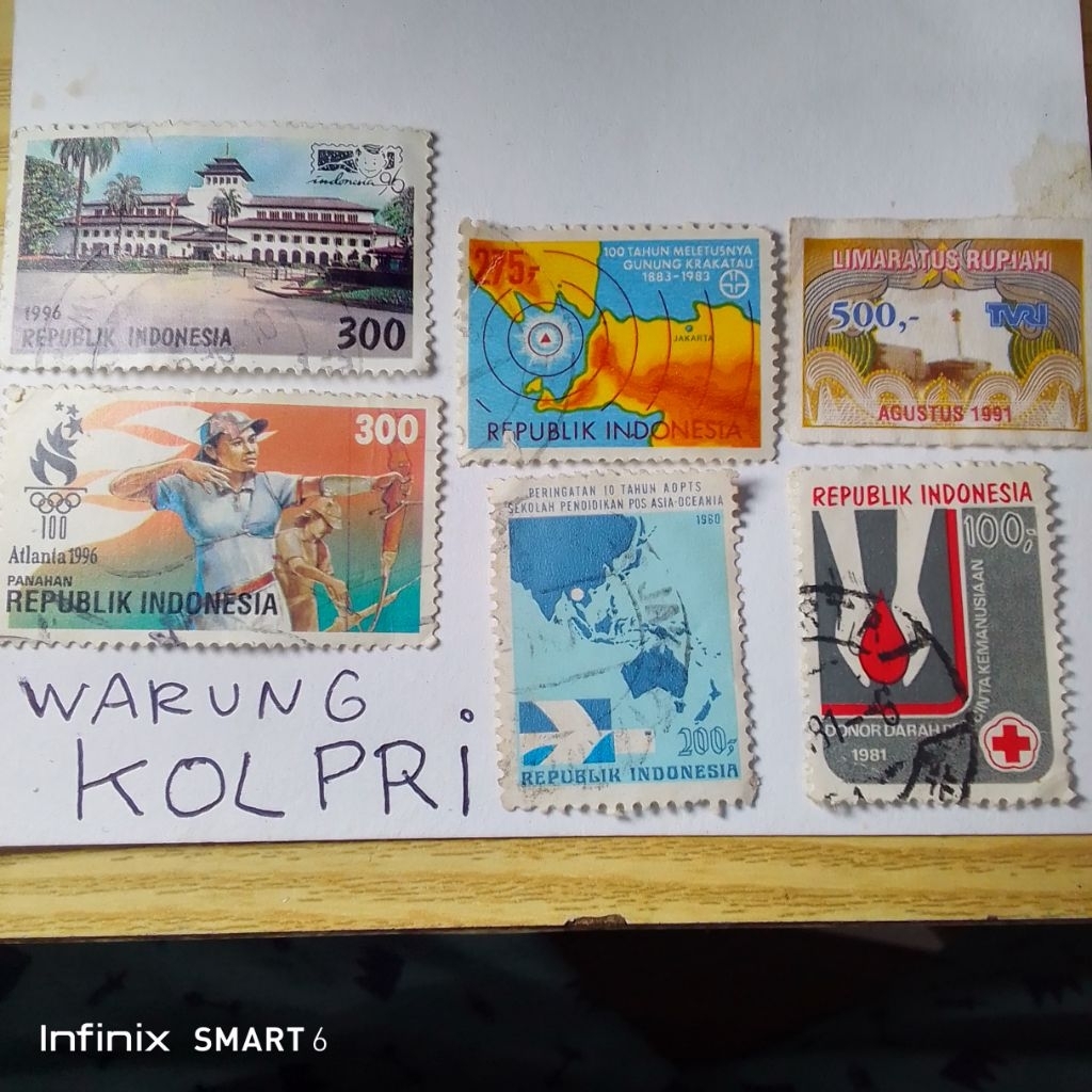 

koleksi perangko prangko lama peringatan sepaket 6pcs