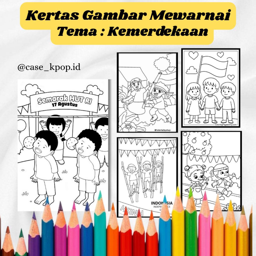 

20 LEMBAR KERTAS MEWARNAI ANAK TEMA KEMERDEKAAN (READY LANGSUNG KIRIM)