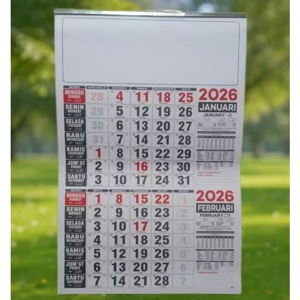 

Kalender Dinding 2026,Kalender lengkap (6 lembar)
