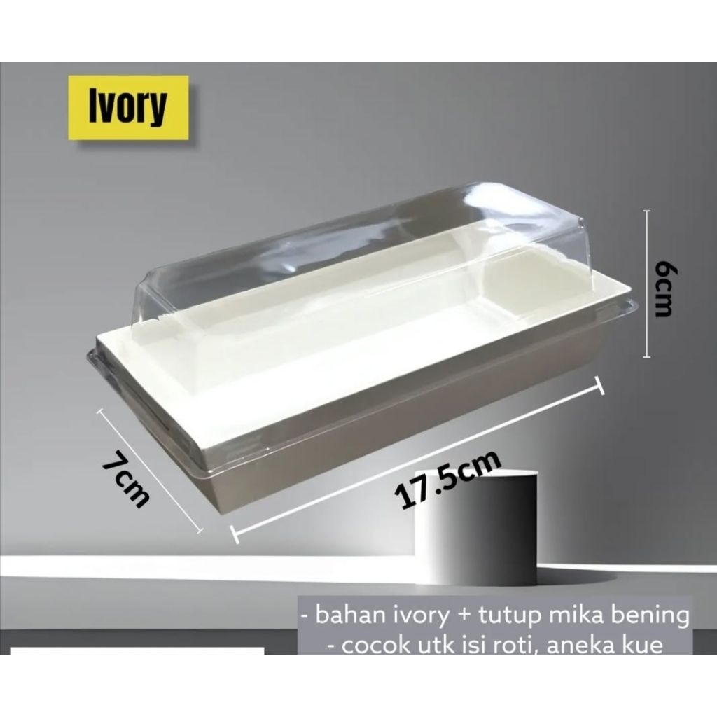 Paper box/Mika Toast putih laminating + tutup uk S, M, L