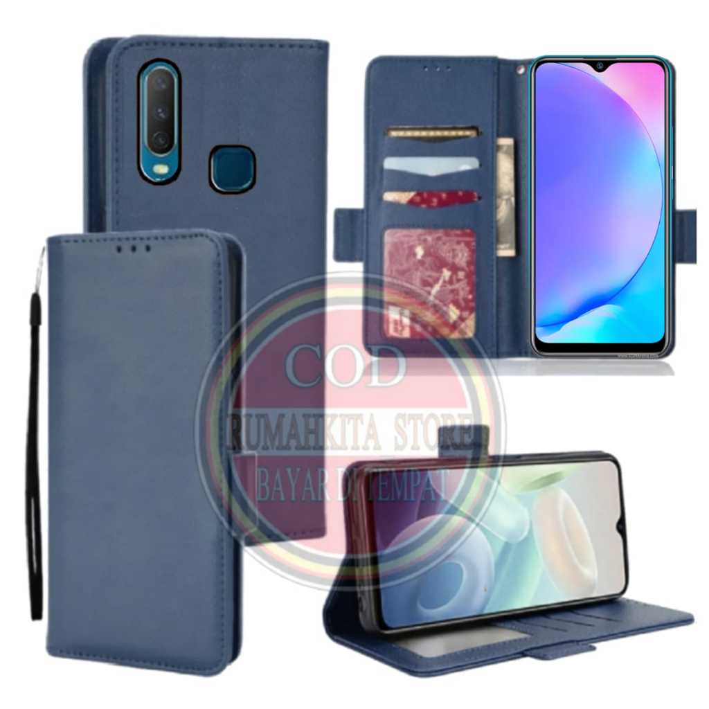 CASE HP VIVO Y17/Y15/Y12/Y11 FLIP LEATHER PREMIUM-FLIP WALLET CASE KULIT-DOMPET-FLIP
