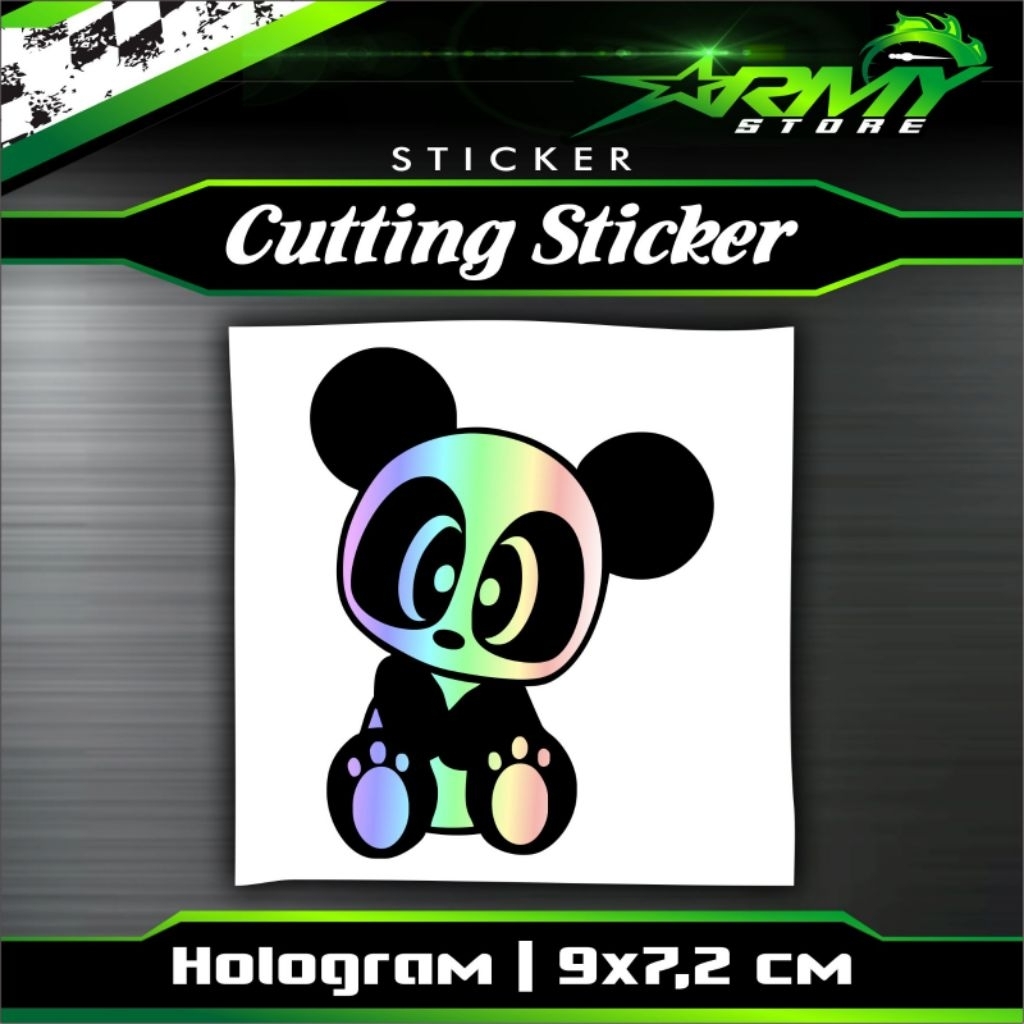 

Stiker panda cowok lucu, Hologram