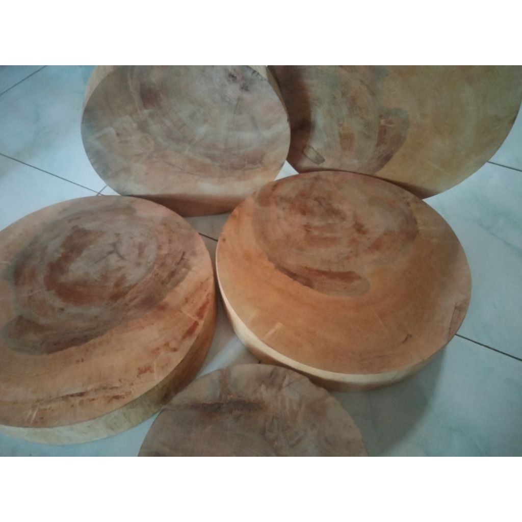 Talenan kayu bulat - jumbo 30cm super besar talenan kayu bulat