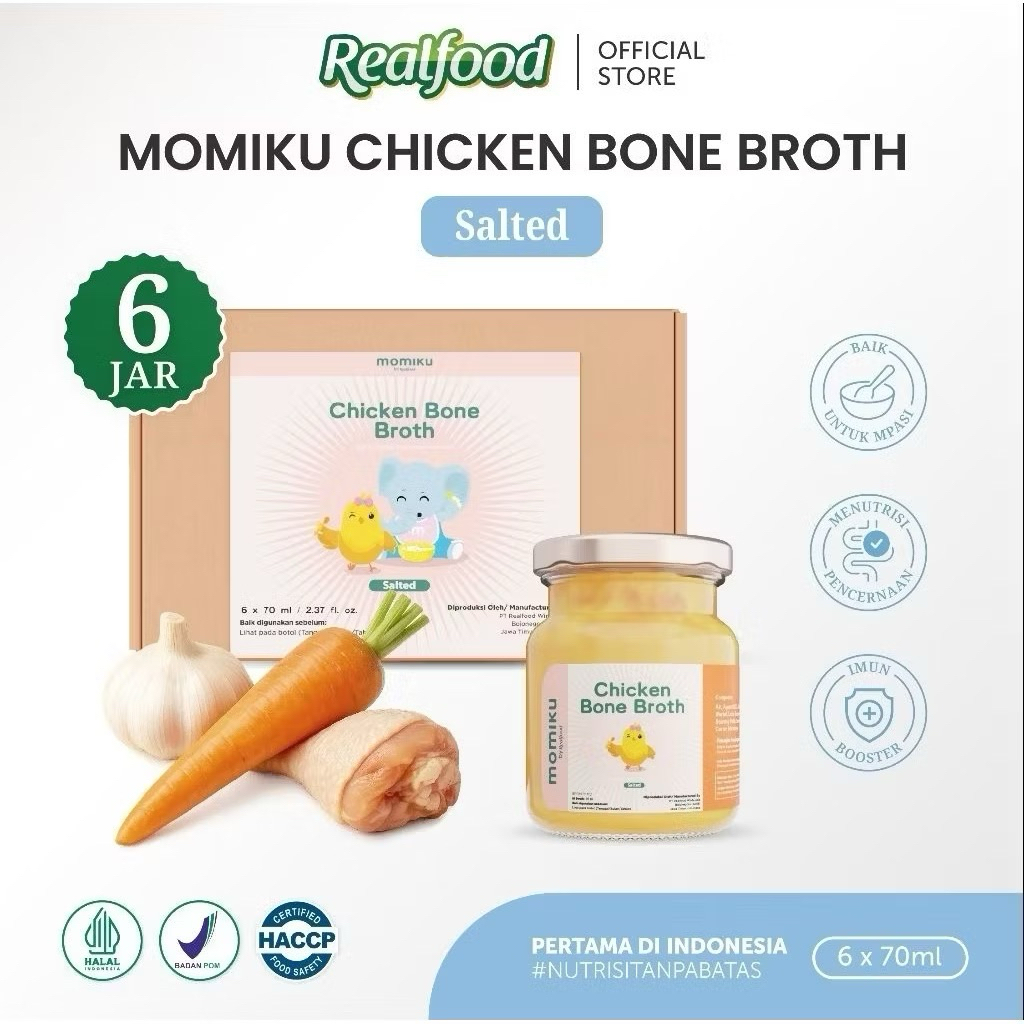 

Realfood chicken bone broth by Momiku Salted