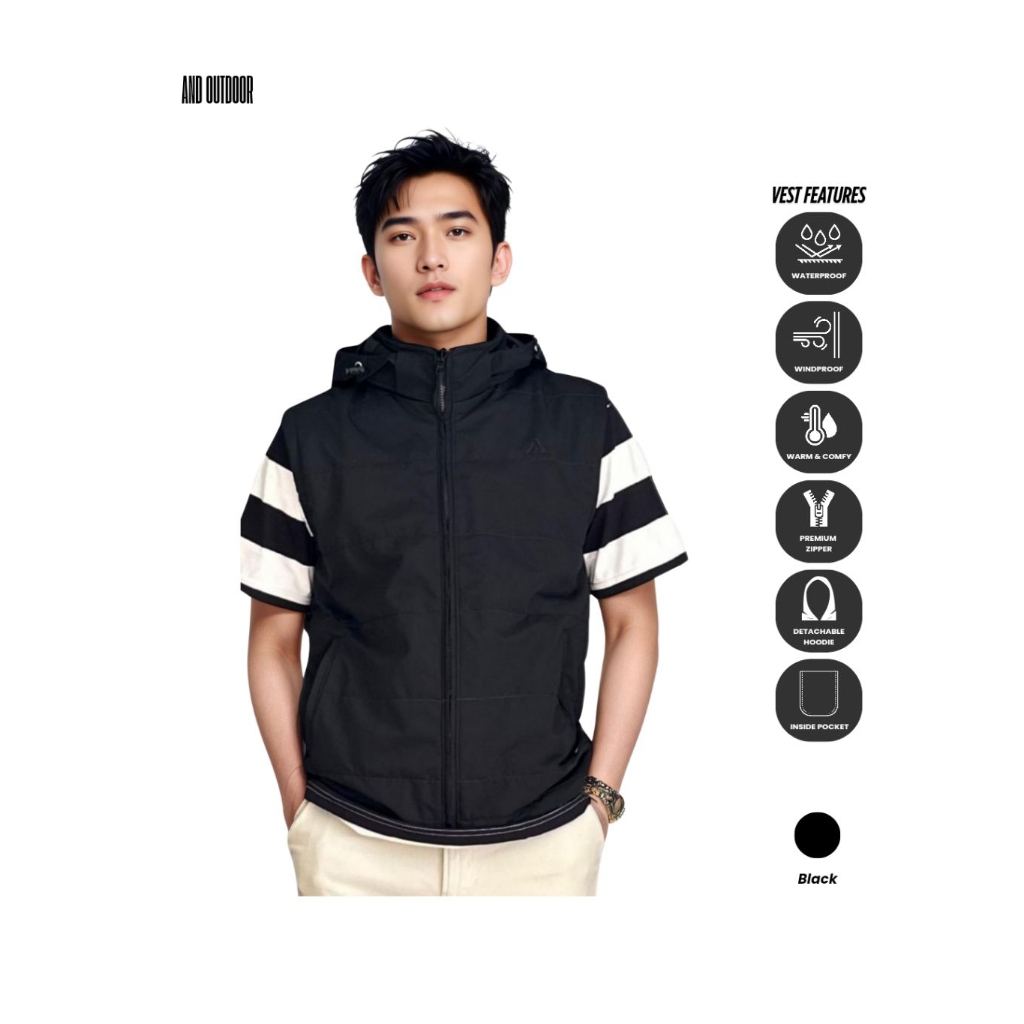 Rompi Motor Hoodie Pelindung Dada | Vest Pria Tebal