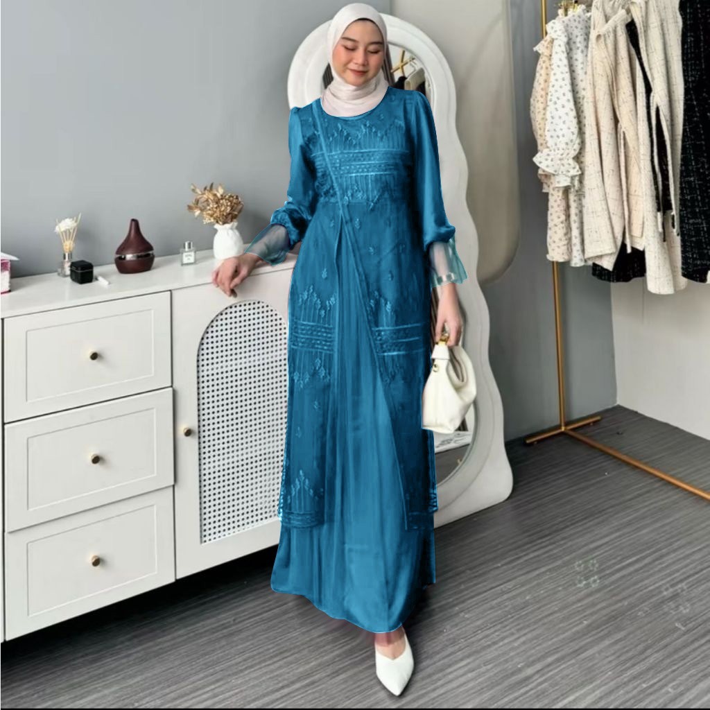 MAXI KIYARA (M-XXL, 3-13THN) GAMIS MUSLIM GAMIS LEBARAN GAMIS  TERLARIS GAMIS PESTA KONDANGAN SERAGA