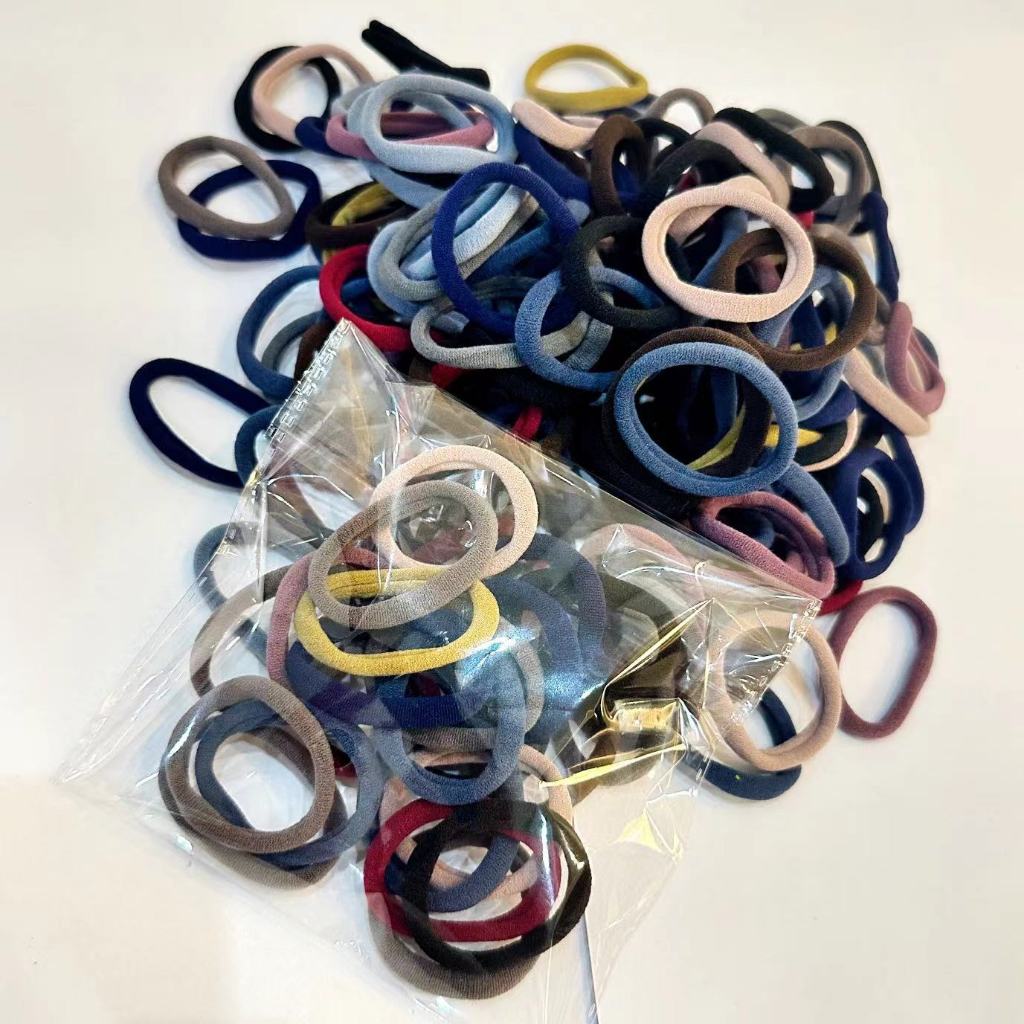 Karet Ikat Rambut Donat Warna Mix dan Hitam 50 pcs Besar 4cm Elastis Tidak Ada Sambungan KR-003 Mix
