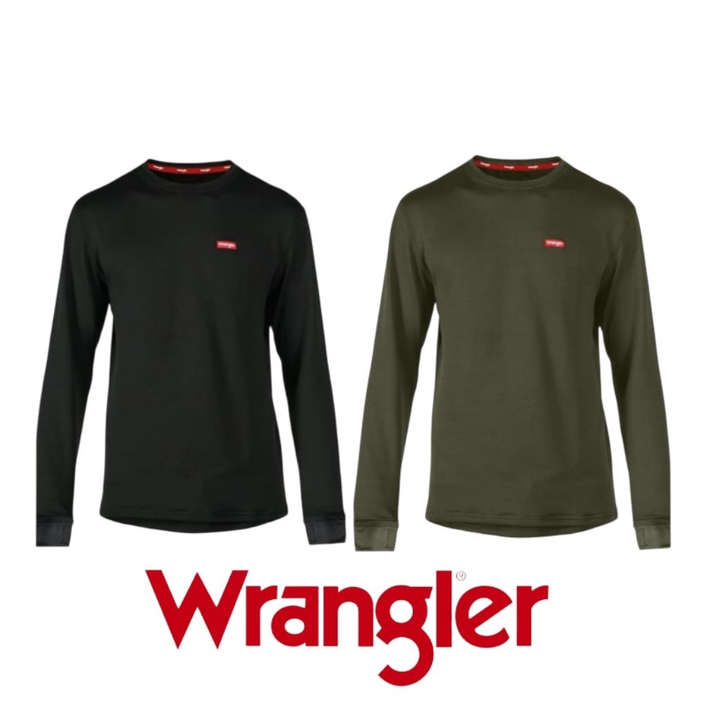 NEW WRANGLER PERFORMANCE BASE LAYER TOP KAOS LENGAN PANJANG PRIA WRANGLER, - KAOS OLAHRAGA [100%