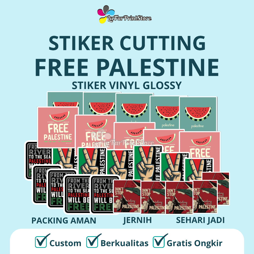 

MURAH STIKER CUTTING FREE PALESTINE 01(ISI 50 PCS) | STIKER VINYLGLOSSY | STIKER FREE PALESTINE[COD]