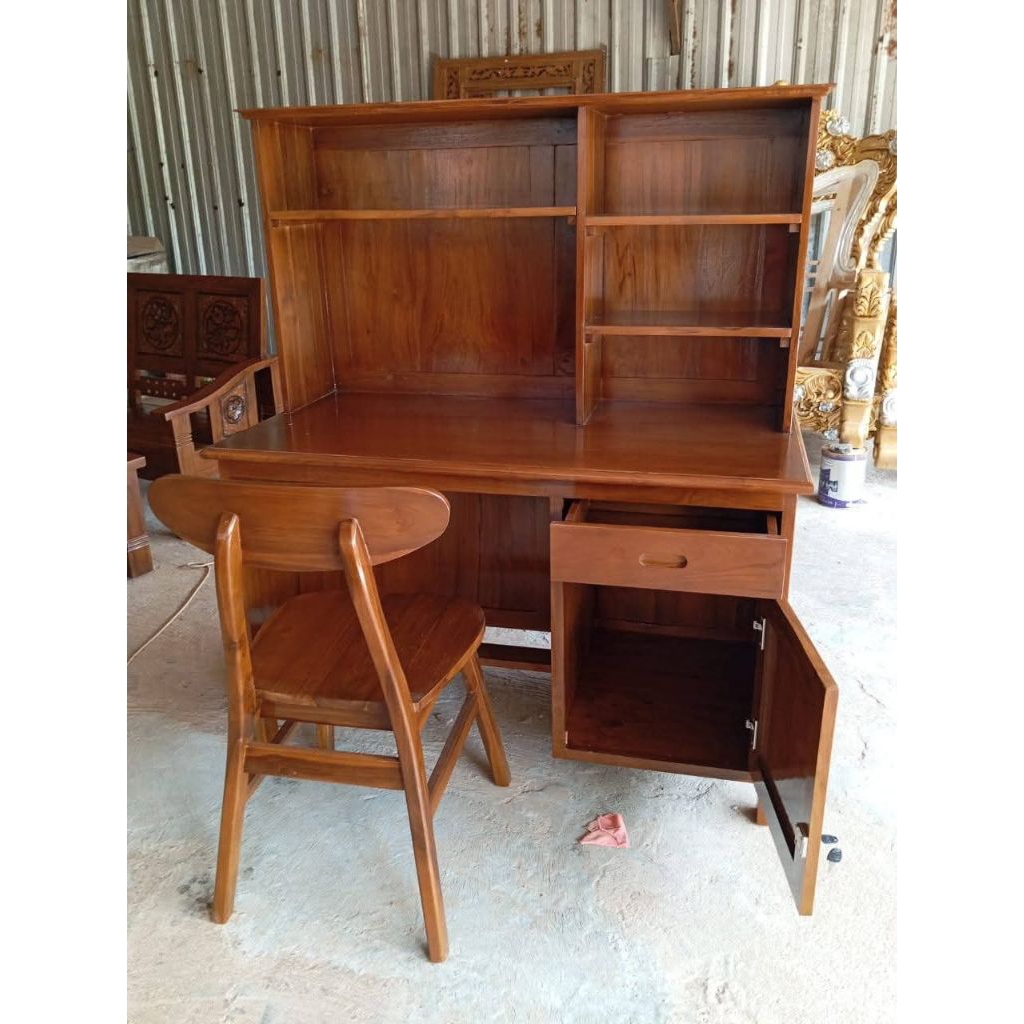 Meja Belajar Minimalis Jati Jepara