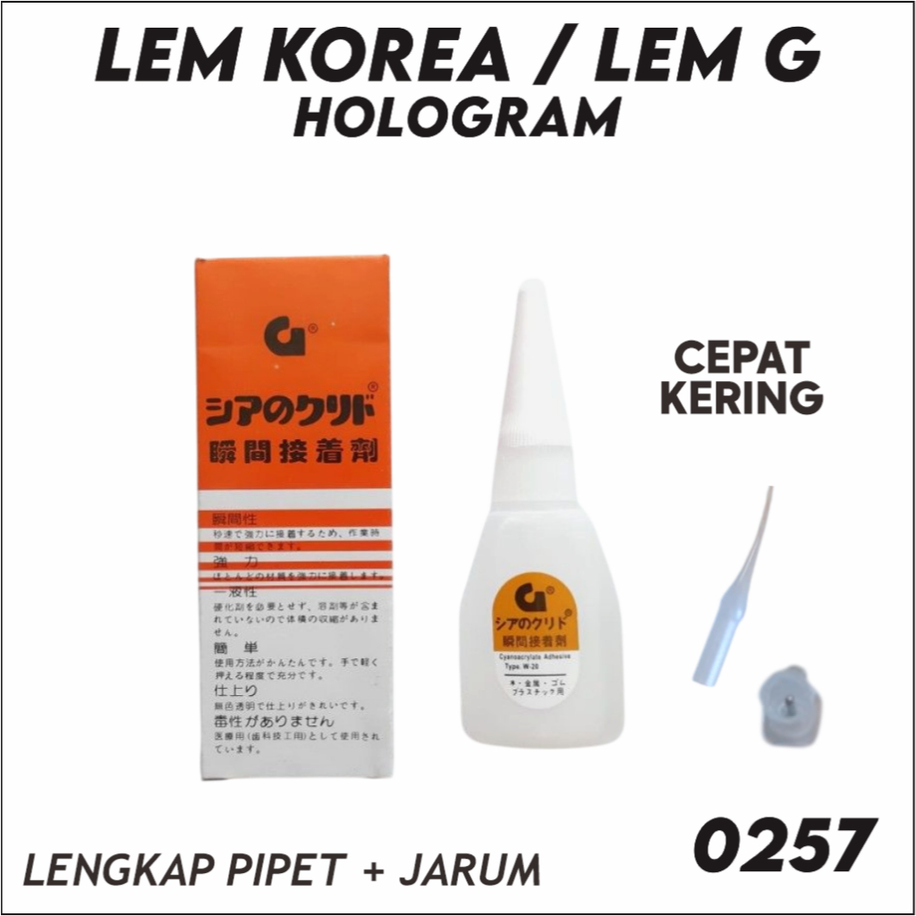 

Lem G Korea Original Isi Lengkap + Jarum Pipet Hologram/Barcode