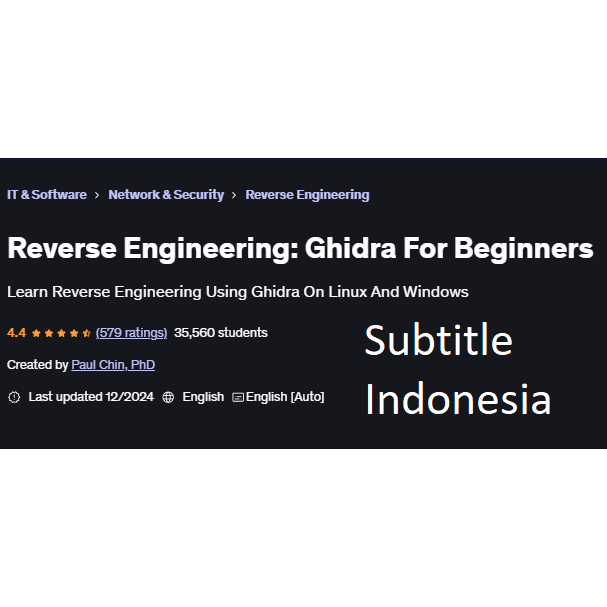 Course Reverse Engineering: Ghidra For Beginners