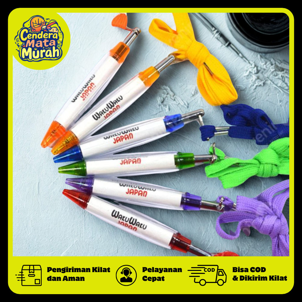

Ballpoint Tali Cabe Bolpen Pen Pena name tag lanyar Promosi Souvenir Pernikahan Acara Murah