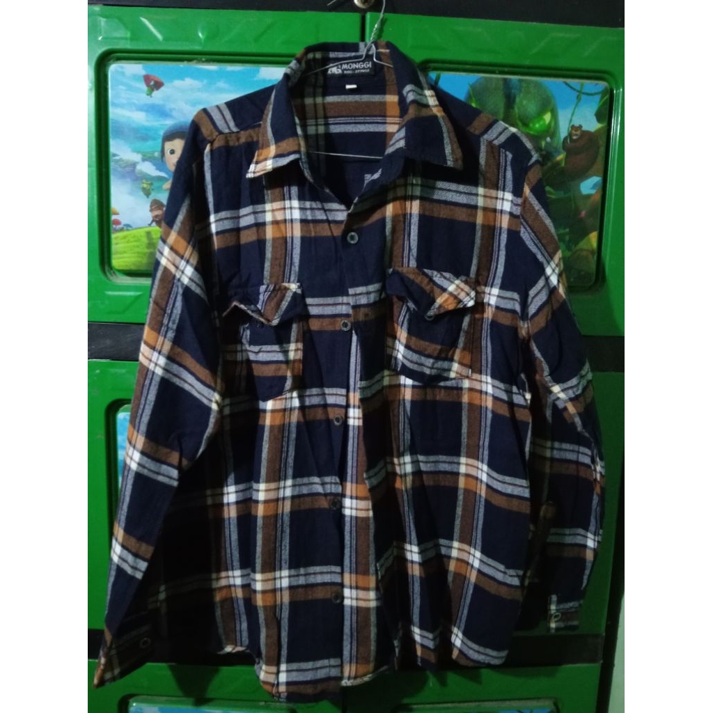 PL kemeja flanel pria