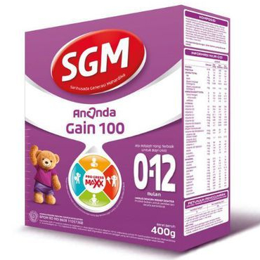 SGM ANANDA GAIN 100 0-12 BULAN 400 GRAM