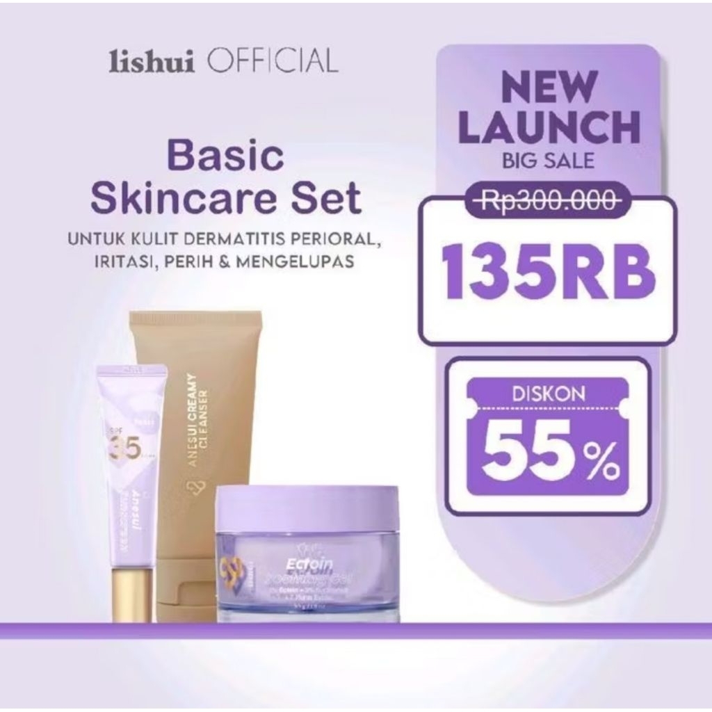 Lishui Dermatitis Set - Paket Kulit Dermatitis Perioral Perih Merah Mengelupas