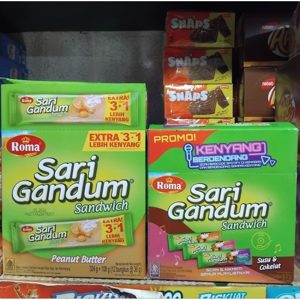 

Roma Sari Gandum Cokelat & Kacang (isi 12)