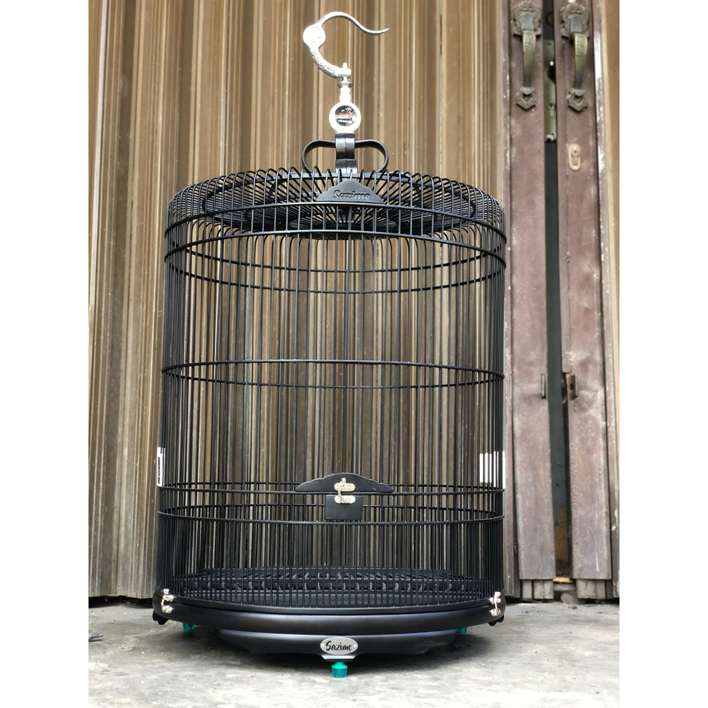 SANGKAR KANDANG MURAI SAZIME BLACK DOFF TEBOK KAYU no 3