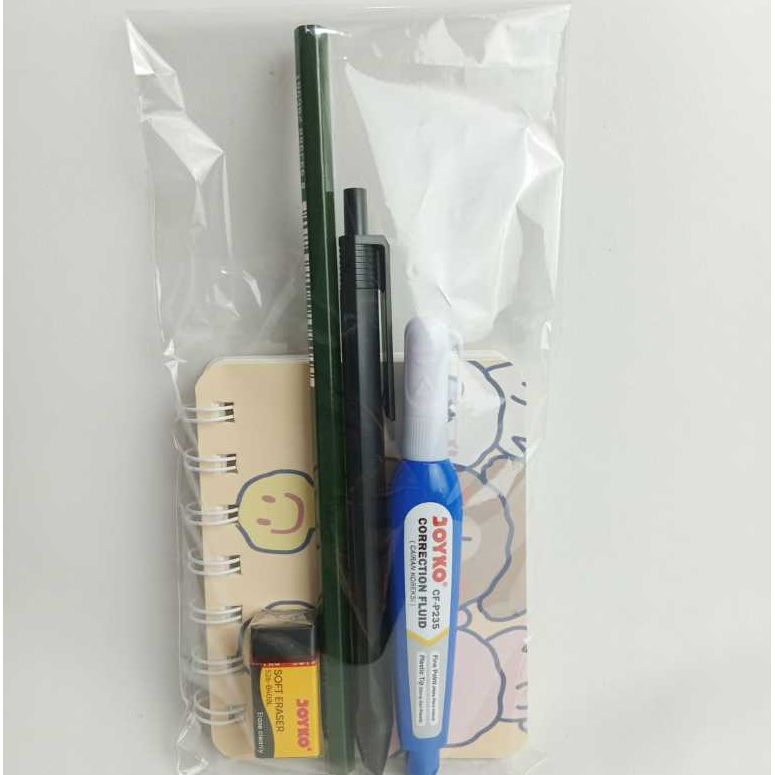

paket alat tulis sekolah 1 set atk anak SD SMP SMA komplit murah kado hampers souvenir joyko 5 IN 1