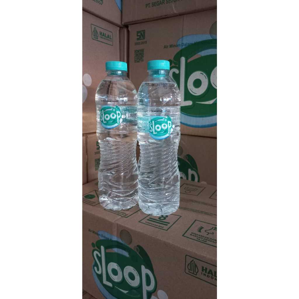 

Air mineral merk SLOOP kemasan botol 600 ml per karton