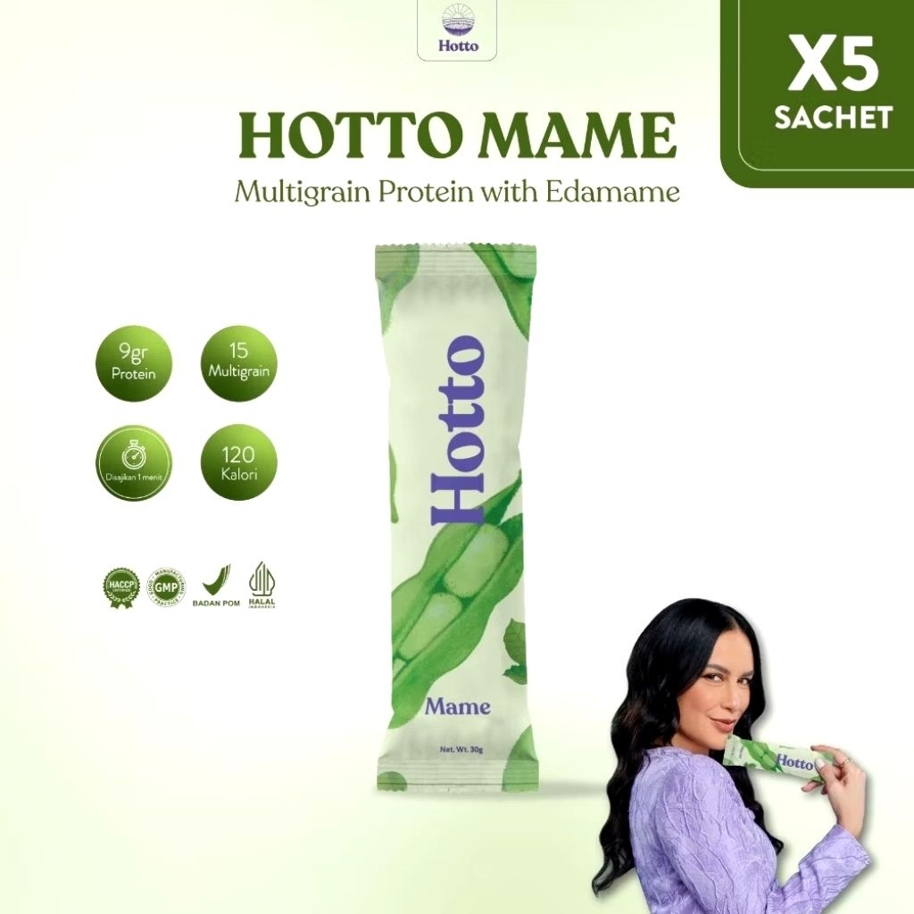 

5 sachet Hotto Mame Original berlogo barcode dengan kacang edamame