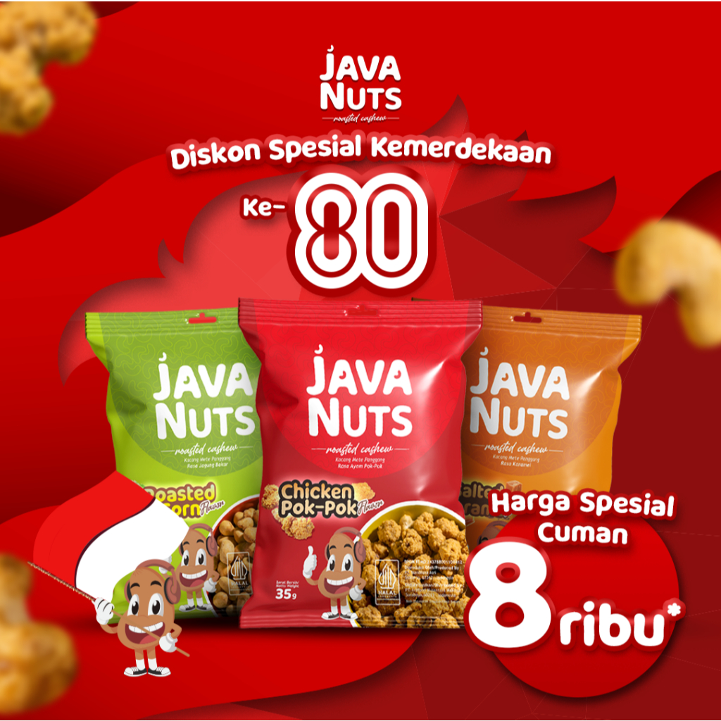 

Cemilan Kacang Mete Panggang Roasted Cashew 35gr - JavaNuts - Salted Caramel