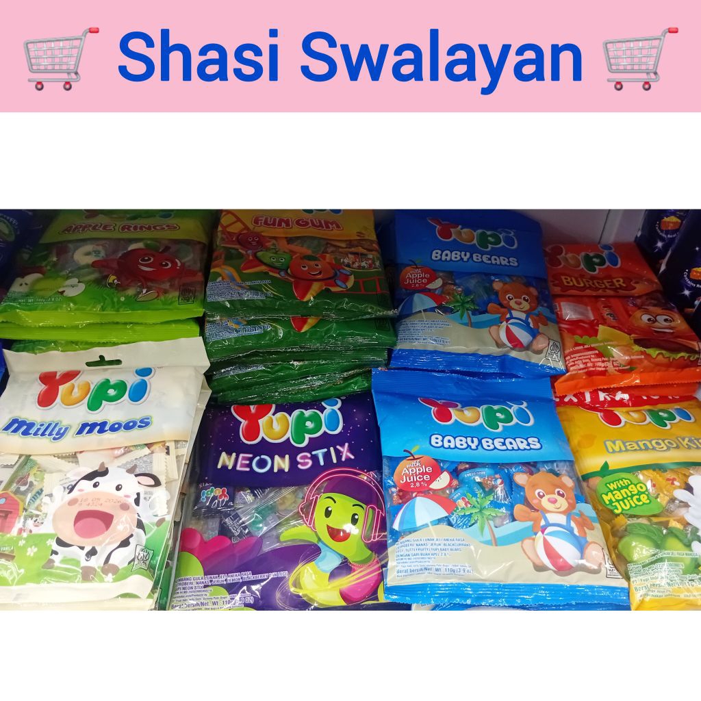 PERMEN YUPI 1 BUNGKUS - Strawbery/ Mango Kiss/ Burger/ Gummy Lunch/ Apple Rings/ Fun Gum