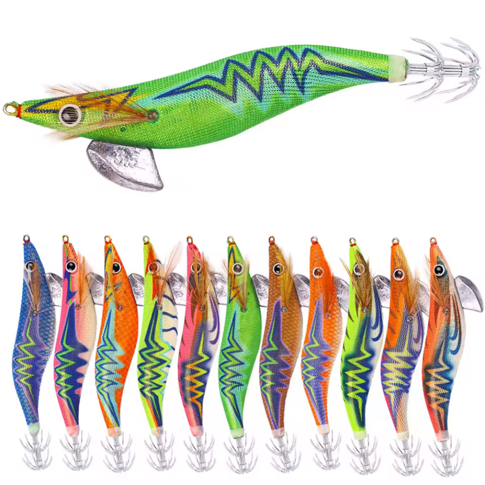 3.0# Umpan Pancing Udang Cumi TERMURAH Rattle (bunyi) SQUID JIG Glow in the Dark