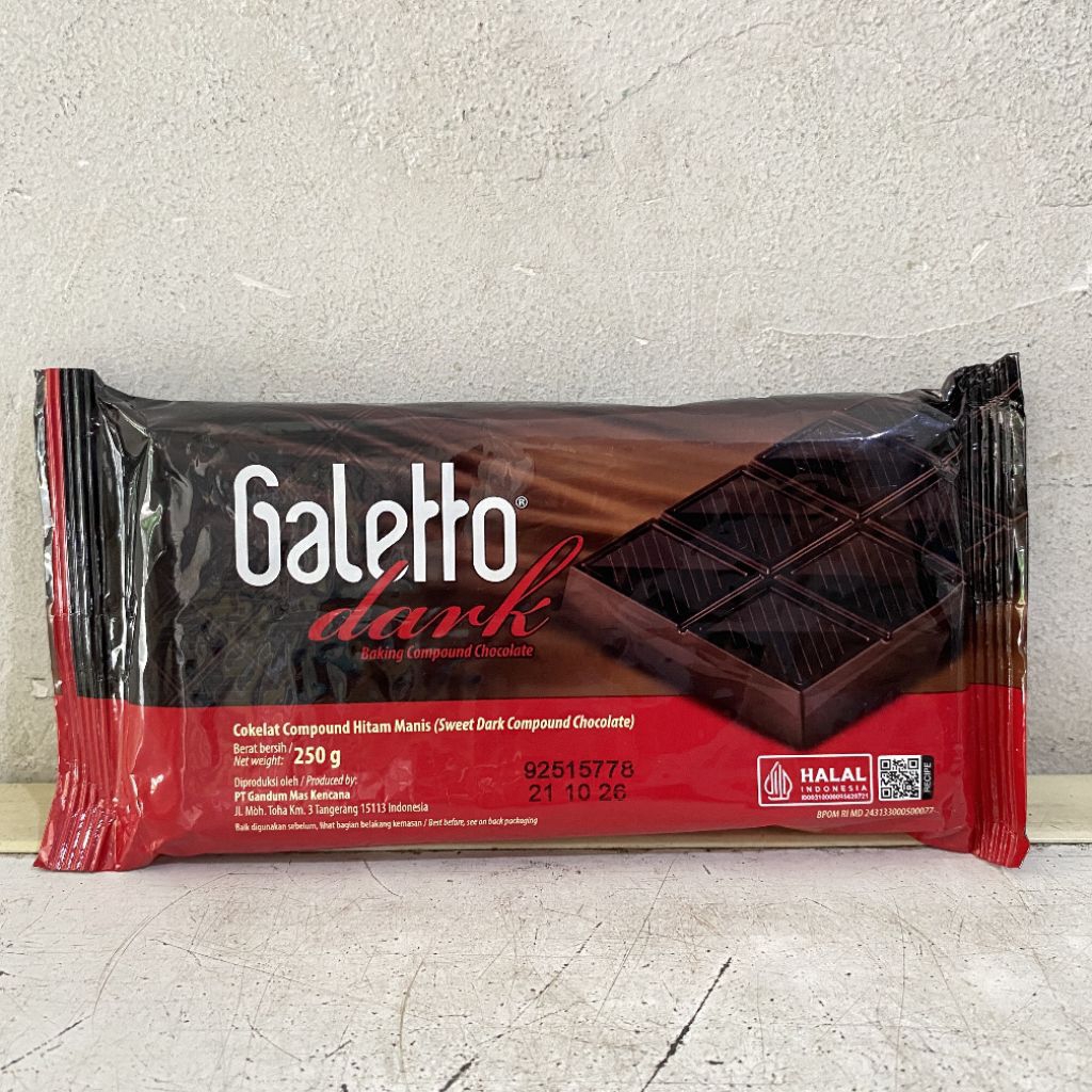 

Galetto dark chocolate compound 250 gram | dark chocolate | cokelat dark