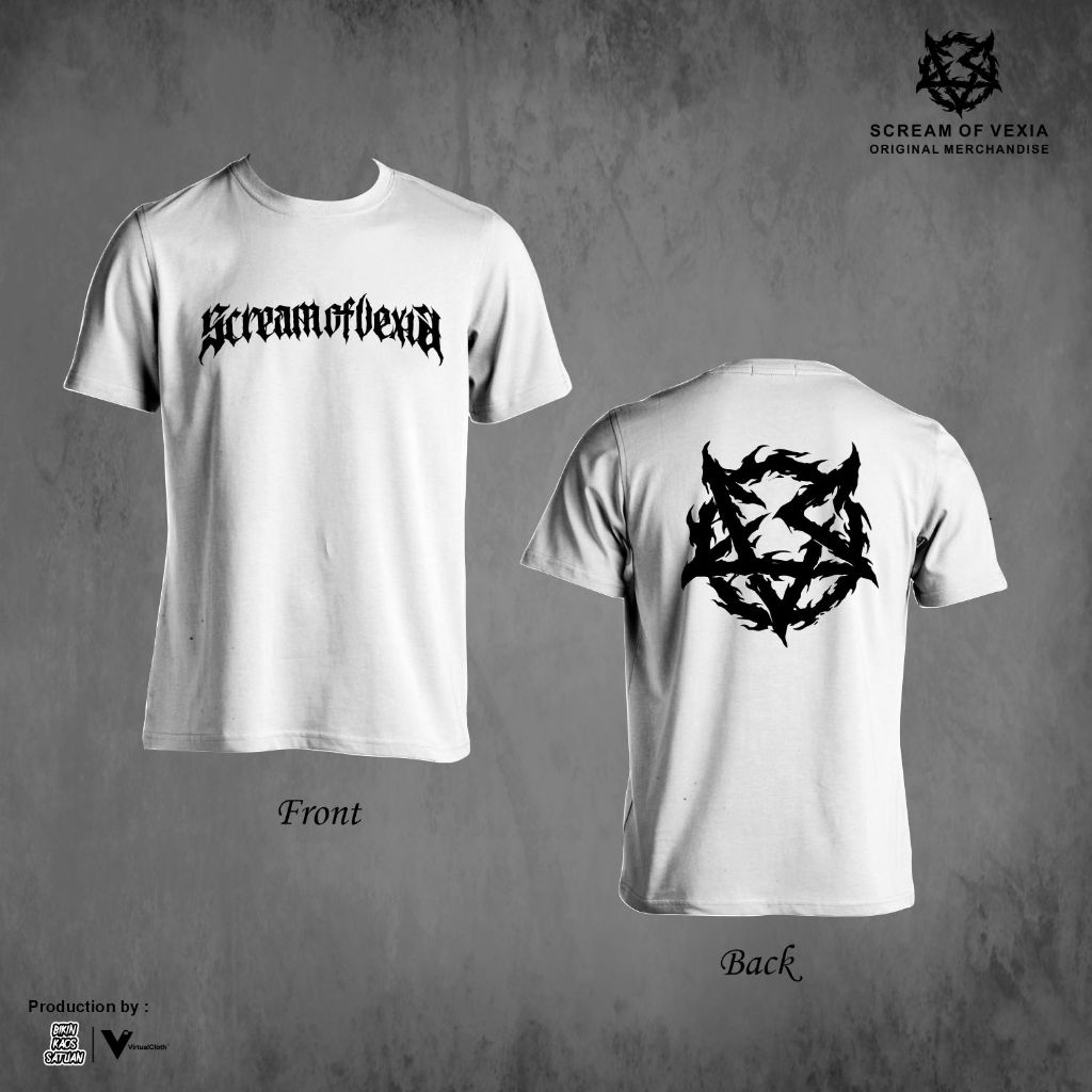 SCREAM OF VEXIA Official Mechandise Simply logo Tshirt Cotton Combed 24s - White Series