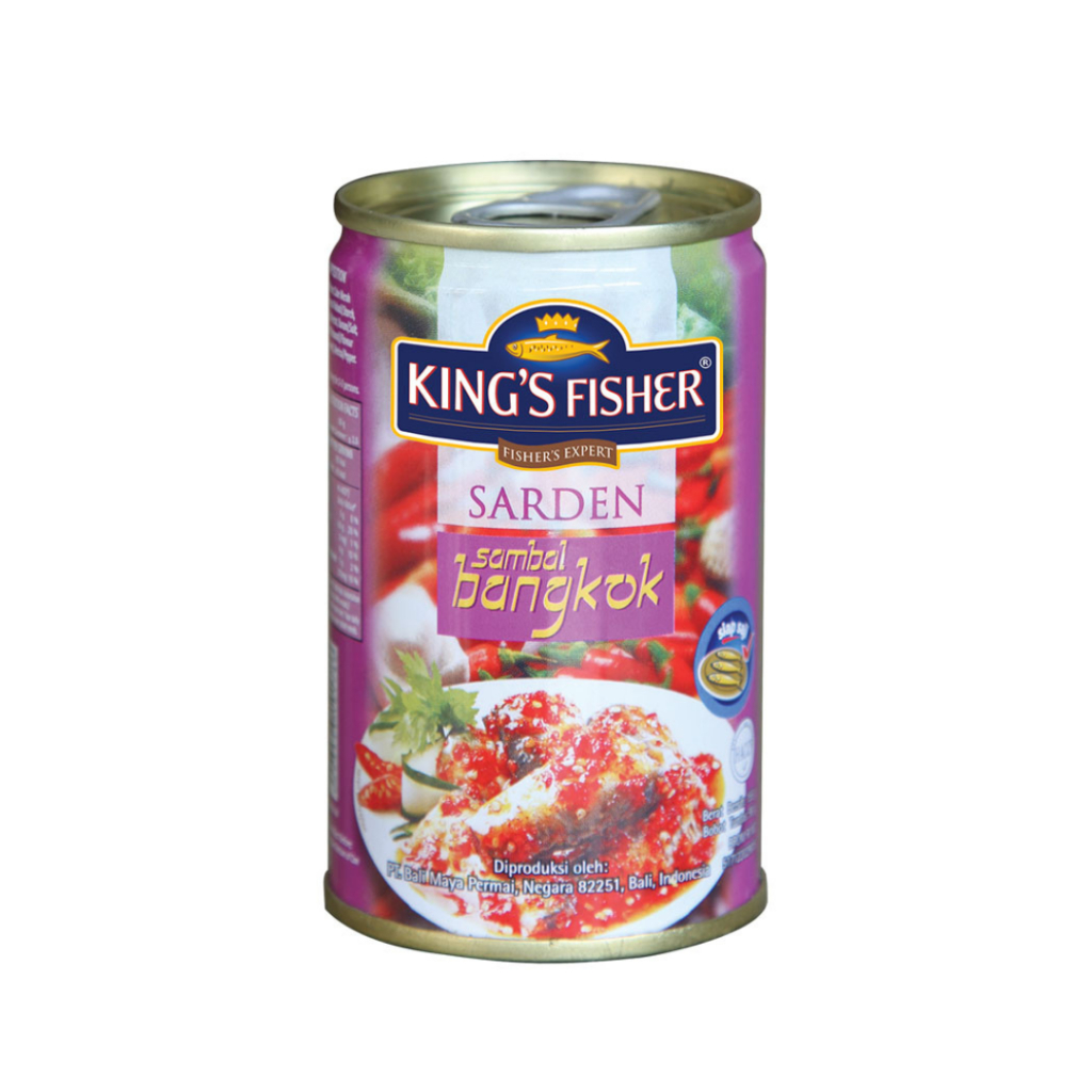 

Kings Fisher Sardine Sambal Bangkok 425gr – Sarden Lezat dengan Sensasi Pedas Bangkok