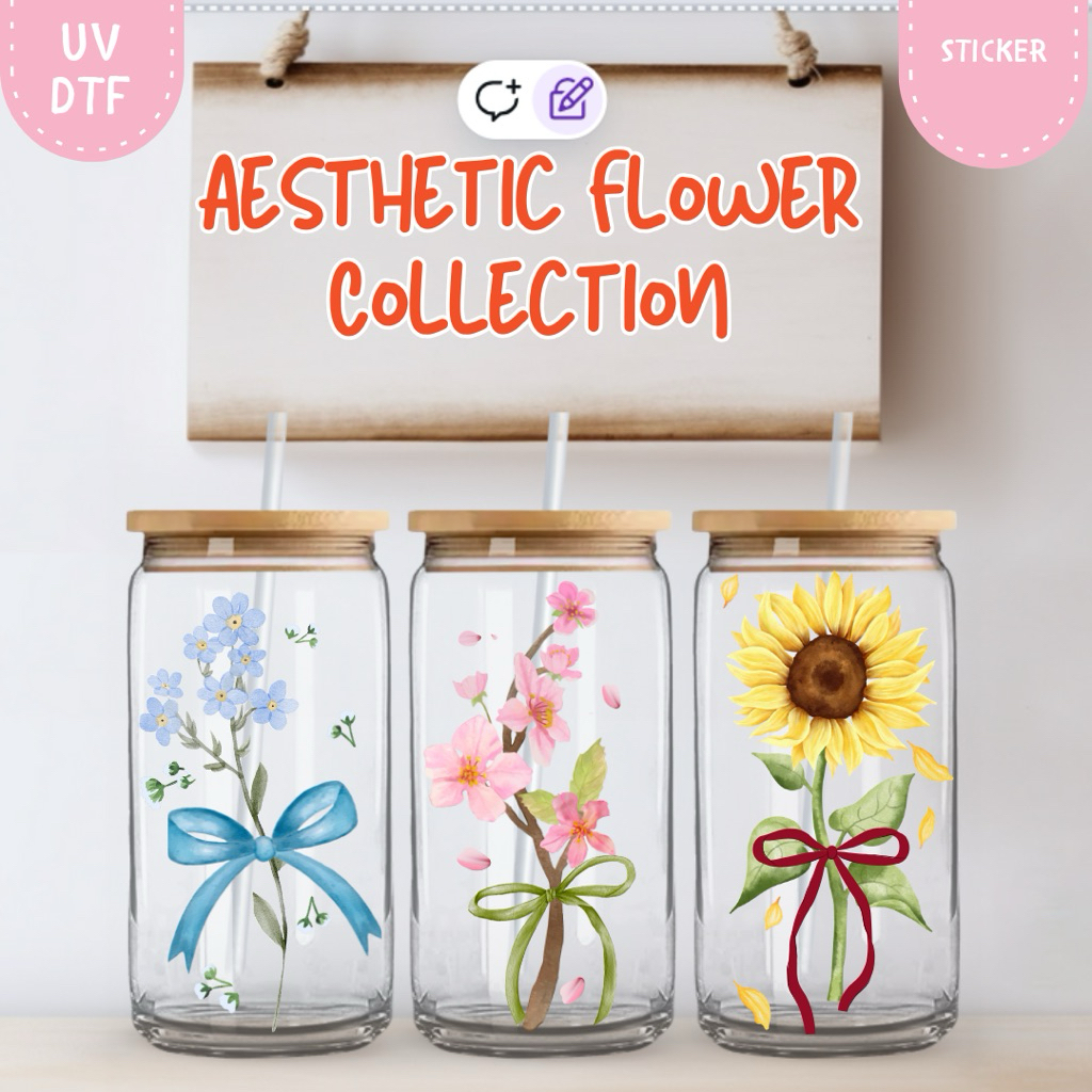 

Sticker Tumbler Aesthetic UV DTF | Flower Series I Sassy Willow