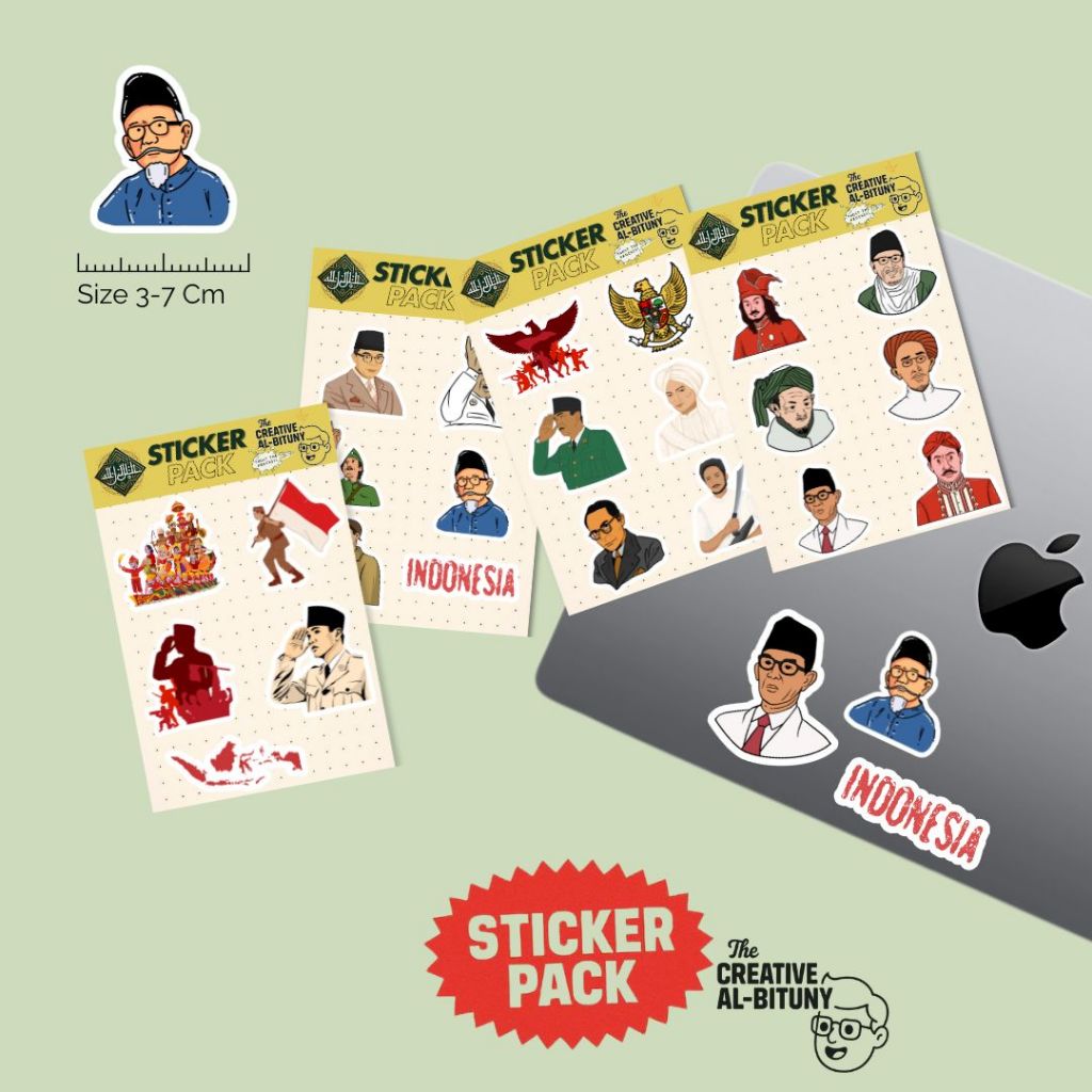 

Stiker Pack Pahlawan Indonesia Laminasi Glossy Vol 1