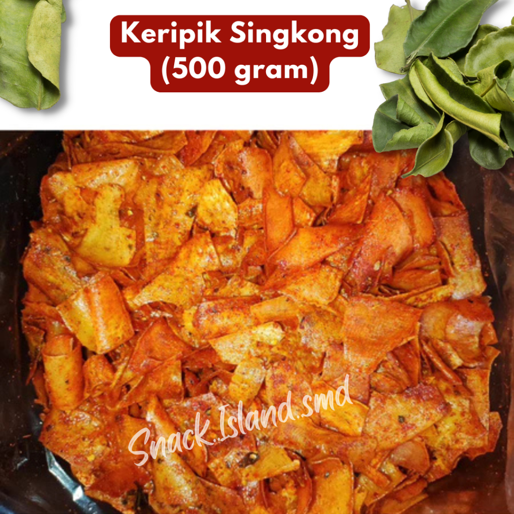 

CEMILAN KERIPIK KRIPIK SINGKONG SAMBAL PEDAS DAUN JERUK BUMBU BASAH 500 Gram