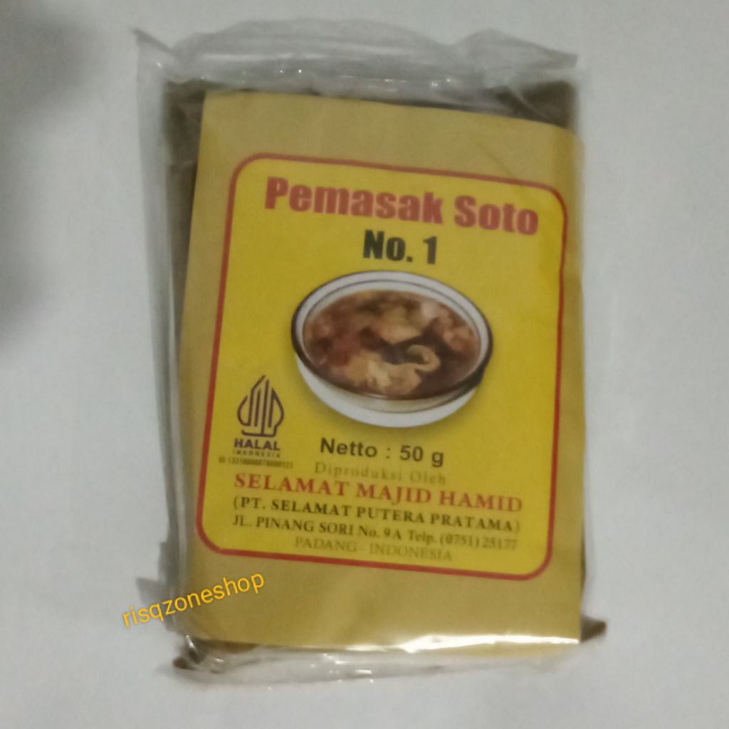 

BUMBU PEMASAK SOTO ASLI PADANG NO.1(50gr) SELAMAT MAJID HAMID