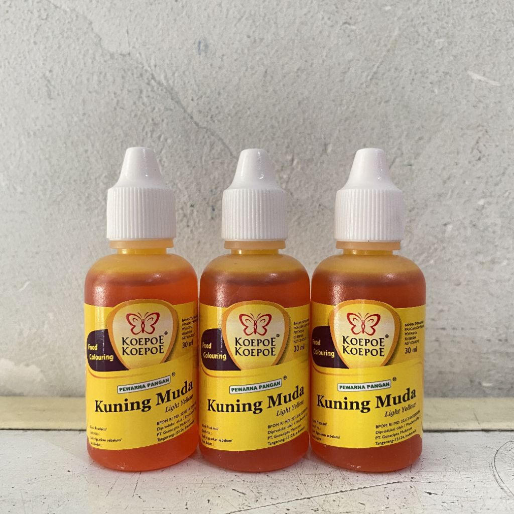 

Pewarna KUNING MUDA koepoe koepoe 30ml | pewarna kuning muda | pewarna kupu kupu