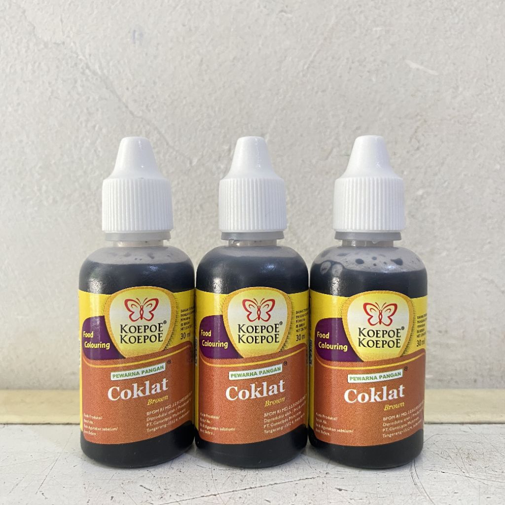 

Pewarna COKLAT koepoe koepoe 30ml | pewarna coklat | pewarna kupu kupu