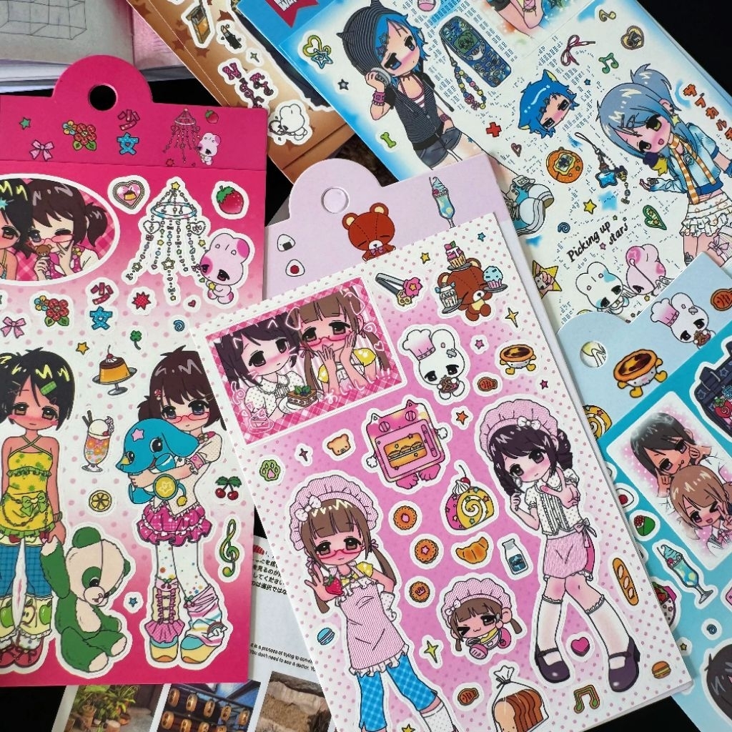

[WindHeart] 1 lembar sticker sheet Cute Girl Character Stickers Millennium Story Notebook Original Guka Mobile Anime 22598