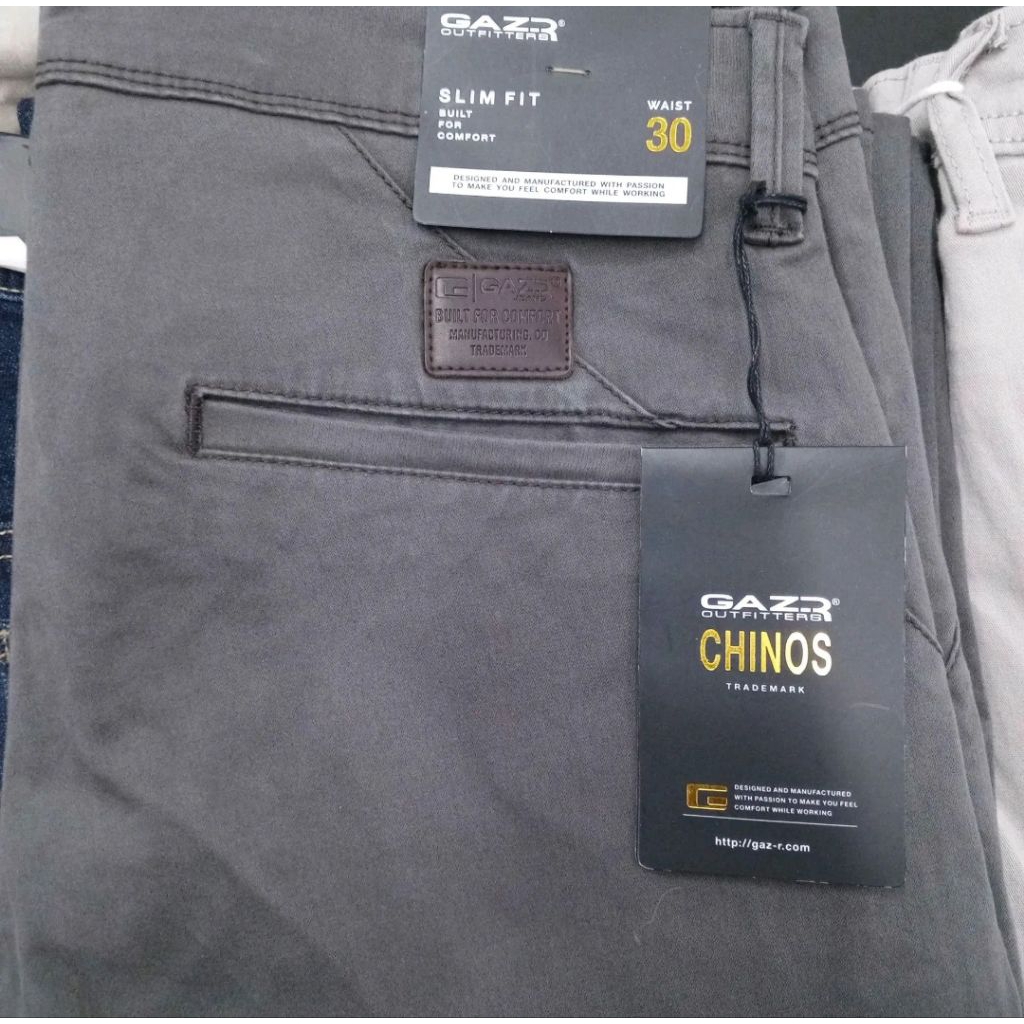 GAZR Chinos Celana Panjang Dark Grey Diskon