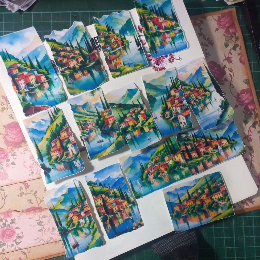 

ARTDOESWORK The village background 2 sticker transparant