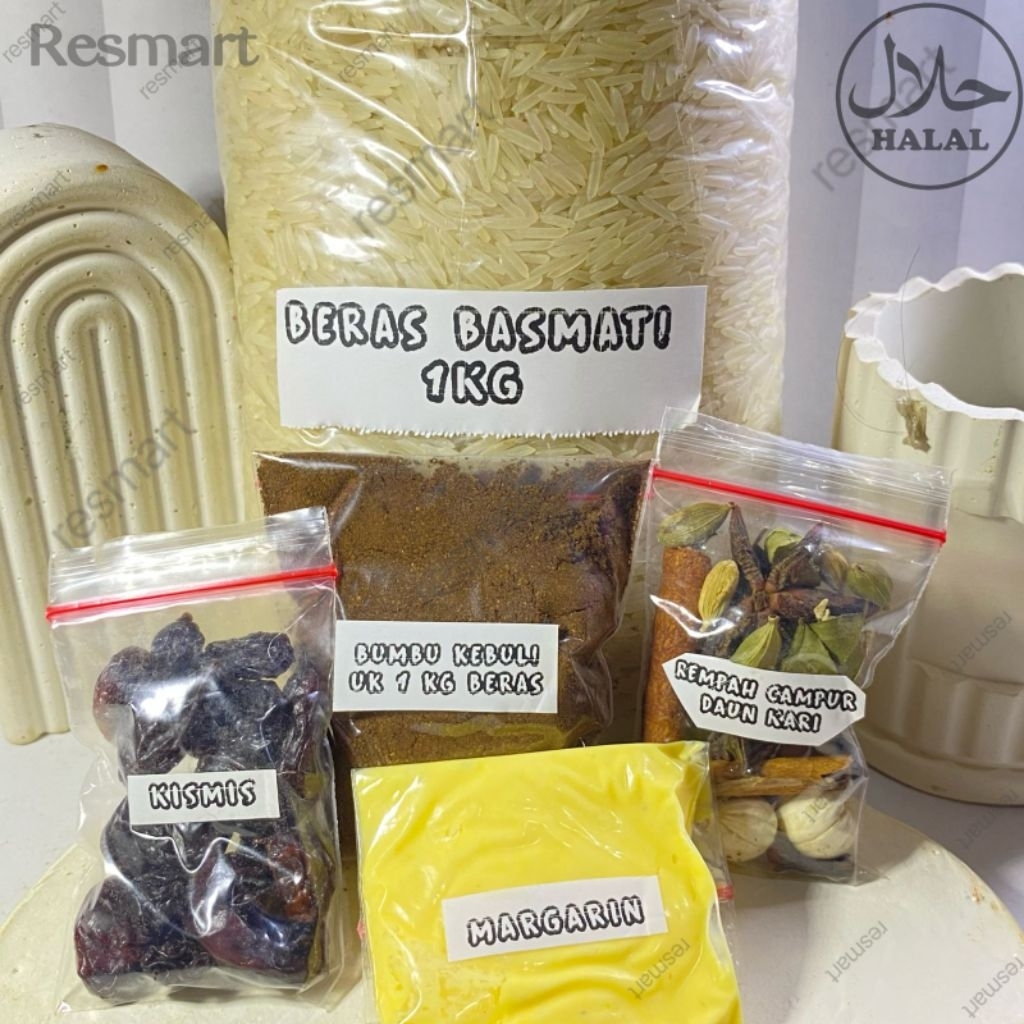 

Paket Beras Basmati 1kg plus Bumbu Nasi kebuli komplit