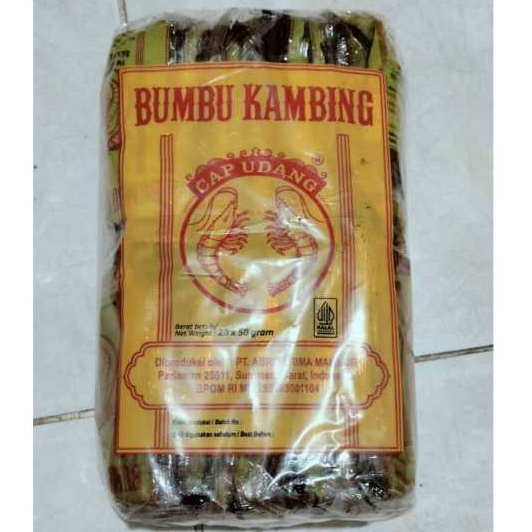 

Bumbu Kambing Cap Udang Kwalitas Terbaik (1 Pack 20 Pcs x 50Gr)