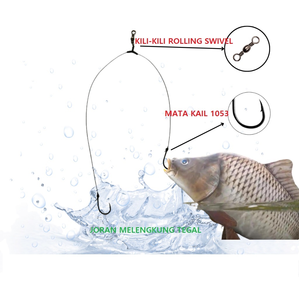 Rawe Kail BENANG PE Rangkaian Pancing Cabang 2 Dua Mata