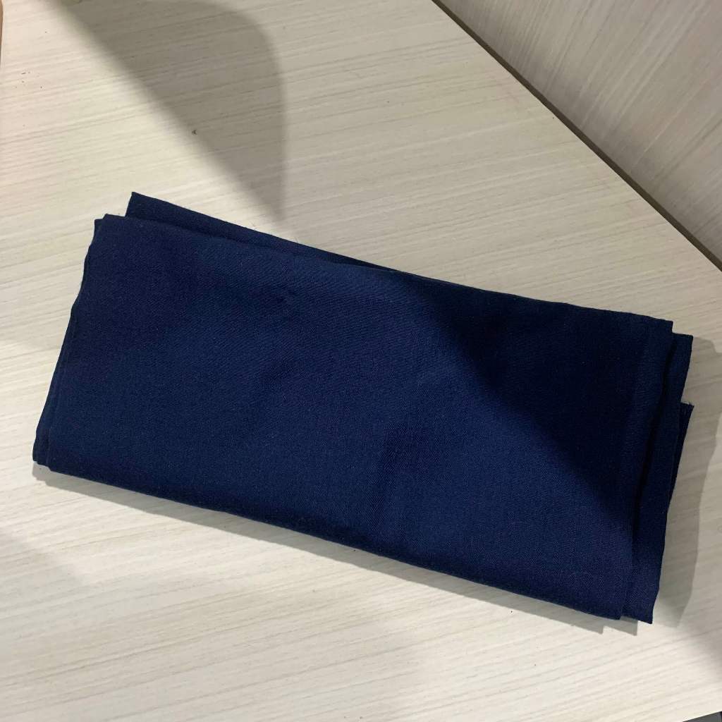 Hijab Kerudung Segi Empat Rawis Saudia Katun Polos Navy