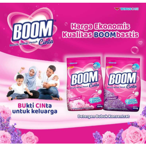 Boom Detergent Bubuk Sabun Cuci Baju 225gr / Deterjen Boom Sabun Cuci Baju